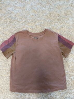 Evsie by Maurice’s Pink Stripe-Sleeve Kids T-Shirt‎